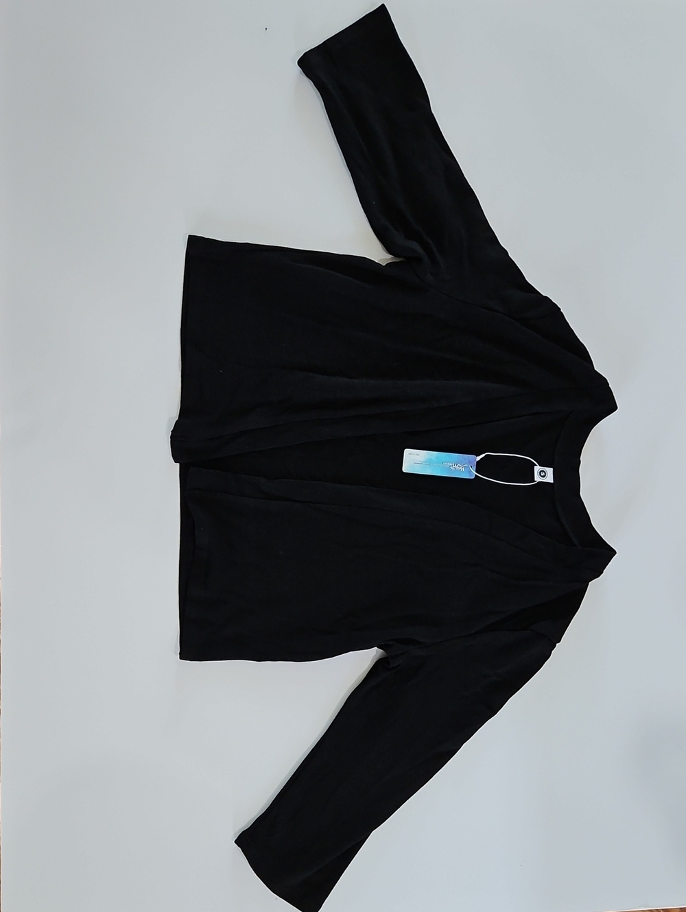 Black Open-Front Lightweight Cardigan